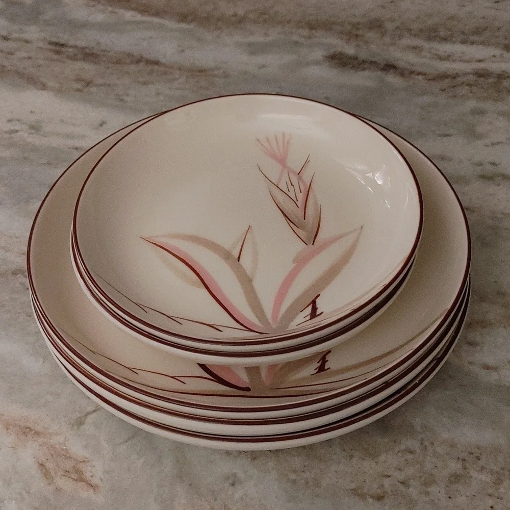 5 MCM Winfield Pink Dragon Flower Dishes